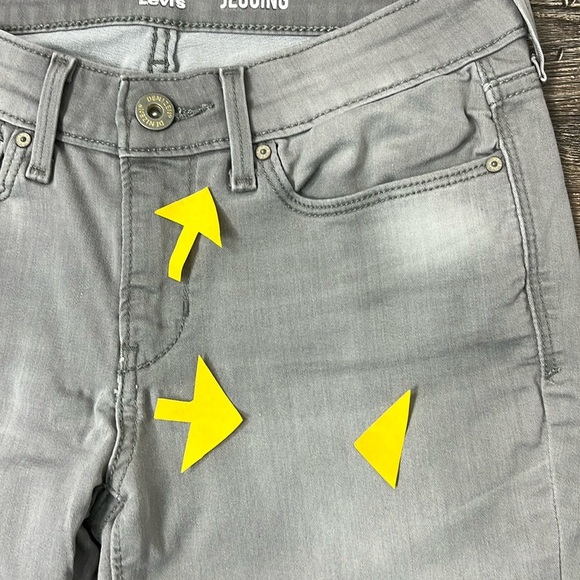 Denizen from Levi’s Low Rise Gray Jeggings Skinnies Faded Sz 7 W28 Indie Sleaze - Picture 2 of 12